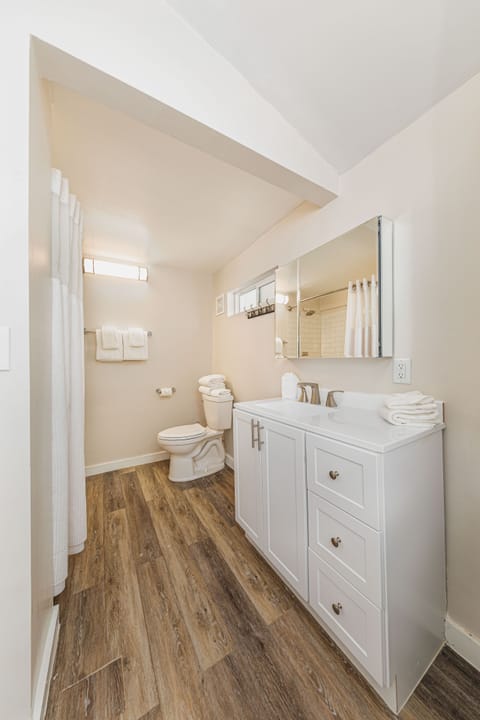 Studio Suite, 1 King Bed, Park View | Bathroom | Combined shower/tub, free toiletries, hair dryer, towels