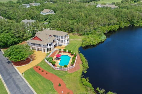 CC124: Corolla Beach House l Aerial View