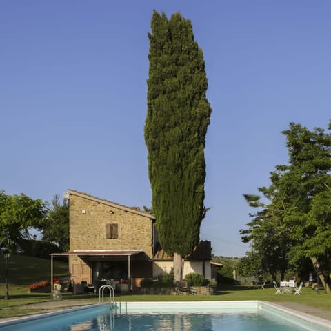 Seasonal outdoor pool, open 9:00 AM to 8:00 PM, pool umbrellas