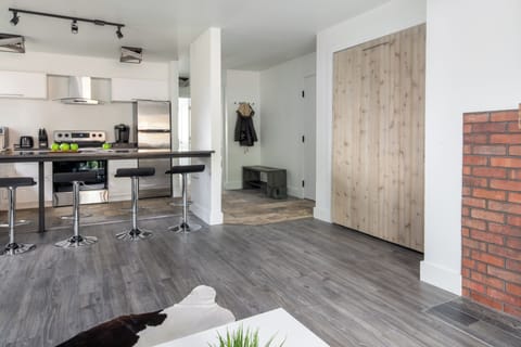 Living room with murphy bed folded up