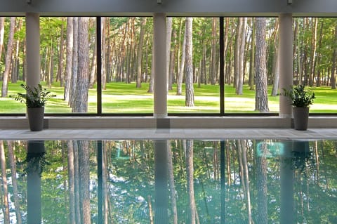 Indoor pool, open 9:00 AM to 9:00 PM, sun loungers