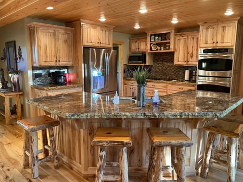 Stunning Kitchen Area with hardwood hickory flooring 