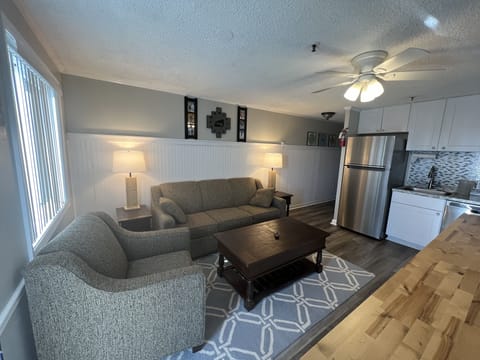 Living and Kitchen area with new LVP flooring