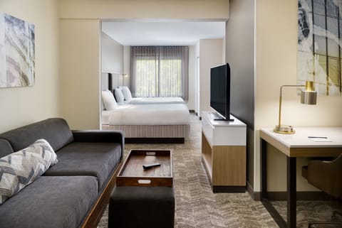 Studio Suite, 2 Double Beds | Living area | 37-inch LED TV with digital channels, TV