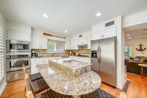 Large island with seating to gather during meal prep or meal time