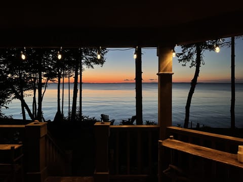 August morning sunrise off the cover deck. 