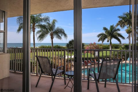 Beautiful Gulf front view from Estero Beach and Tennis Club 105B from 