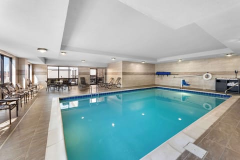 Indoor pool, open 7:00 AM to 10:00 PM, sun loungers