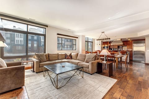 Lowell 402 living room with large sectional sofa.