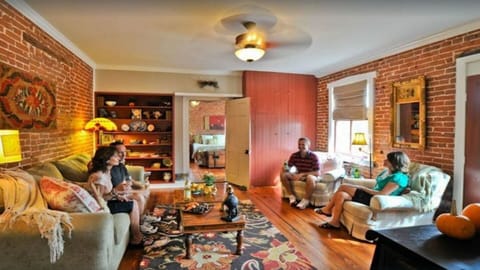 Living room with sofa sleeper and TV