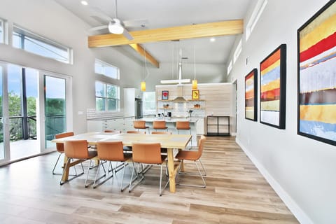 Dining room table with seating for eight