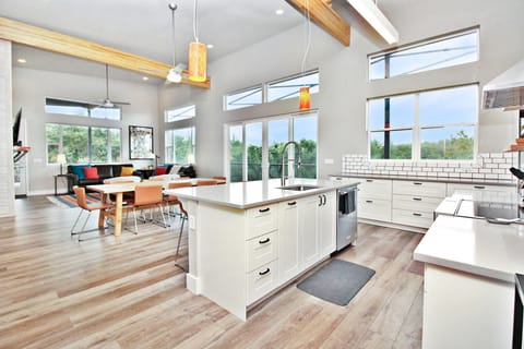 Lots of natural light from the large windows overlooking the river