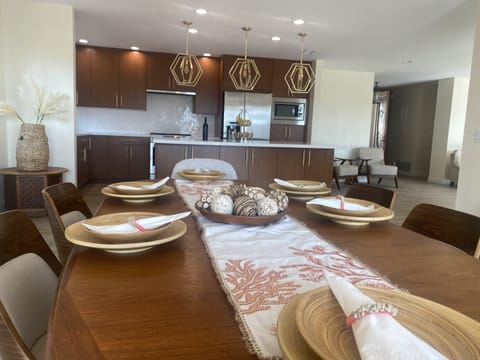 Dining room and open newly remodeled kitchen