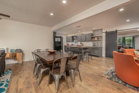 Large table for 8 and four more at the large island!