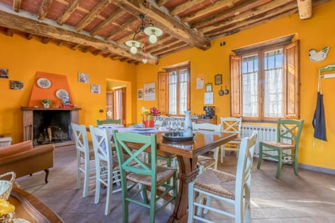Family House, 2 Bedrooms, Fireplace, Mountainside (Casale Geniva with private pool) | Dining