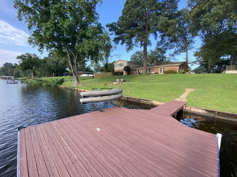 Boat dock on lake