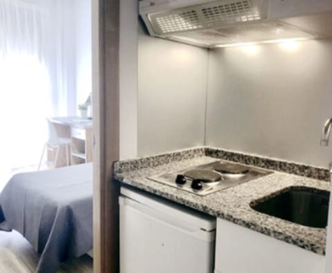 Mini-fridge, microwave