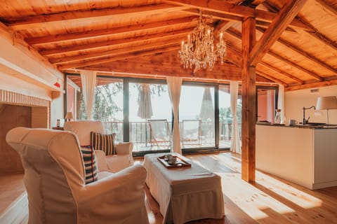 Penthouse, Fireplace, Lake View | Living area | Flat-screen TV