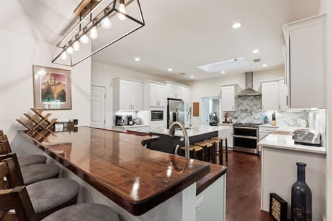 Kitchen with Breakfast Counter at 26 Twin Pines