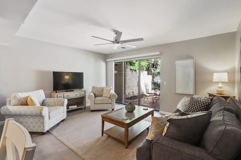 Spacious living room with plenty of cozy seating!