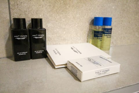 Shower, free toiletries, hair dryer, bathrobes