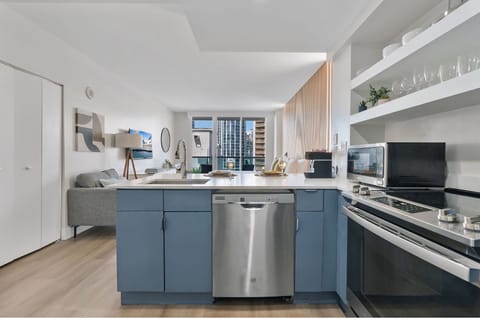 Fridge, microwave, coffee/tea maker