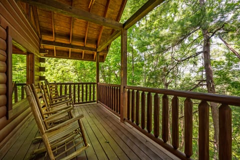 1 of 4 private decks! Quiet back deck with wooded views and a natural gas grill.