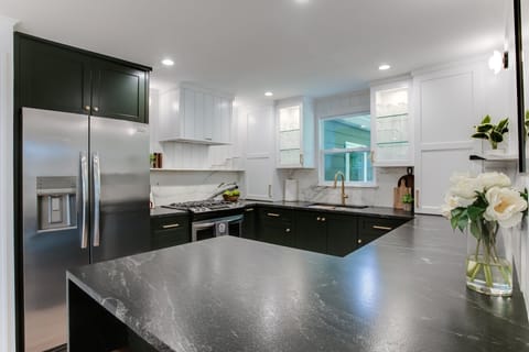 Kitchen with counter stools 