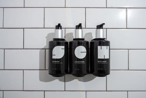 Designer toiletries, bathrobes, towels