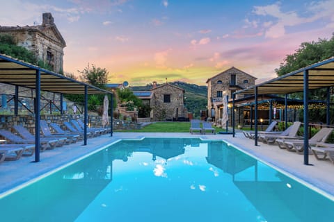 Seasonal outdoor pool, pool umbrellas, sun loungers