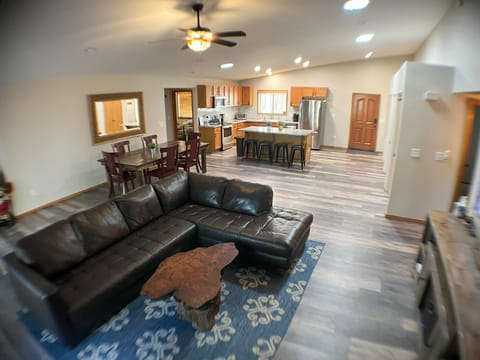 Large kitchen, dining and gathering area