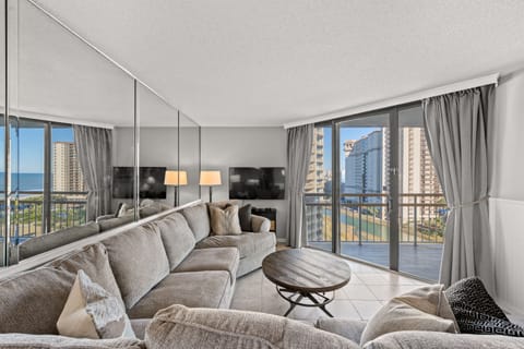 Perfect room for friends and family to gather around for movie night.