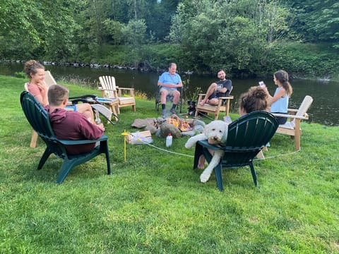 Family Around the Campfire