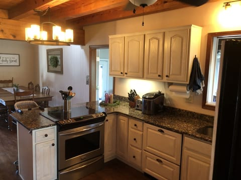 Kitchen overlooking dining table