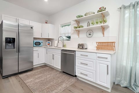 Well-stocked kitchen has everything you'll need to enjoy your stay at The Mason House