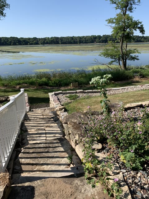 Stairs to the lake.