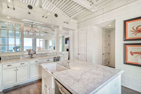 Kitchen is well supplied for cooking