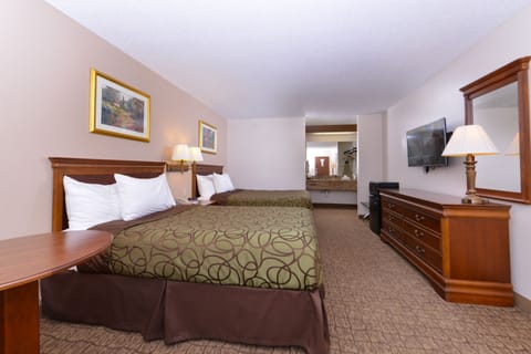 Desk, blackout drapes, soundproofing, iron/ironing board