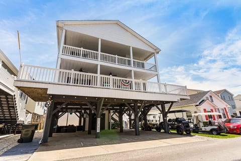 Spacious elevated beach house with expansive covered decks