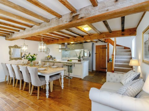 Open plan dining room and kitchen | Waterside Barn - Bradbourne, Bradbourne, near Ashbourne