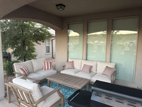 Enjoy morning sun and evening shade on the back patio while you watch wildlife