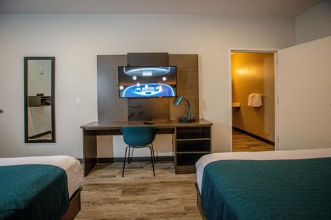 Standard Room, 2 Double Beds, Accessible, Non Smoking | Desk, laptop workspace, free WiFi, bed sheets