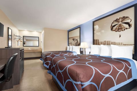 Room, 2 Queen Beds, Non Smoking | Desk, iron/ironing board, free WiFi, bed sheets