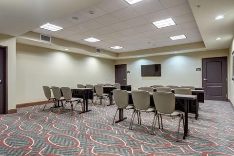 Meeting rooms are available.