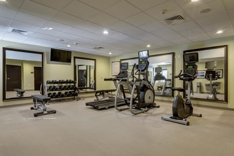 Get a quick workout at the gym.