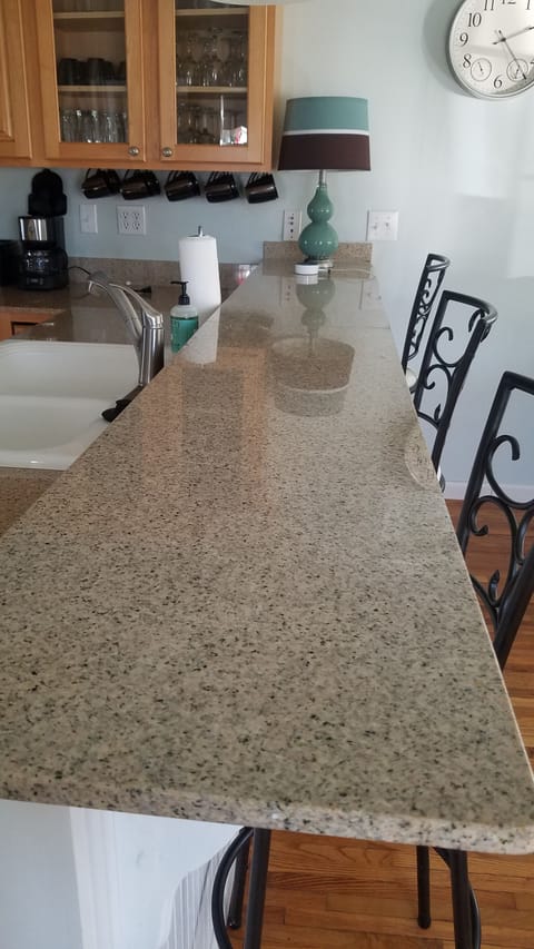 Peninsula can be used for additional work from home office space.