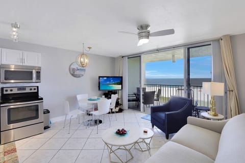 Expansive view of the beach from the living room