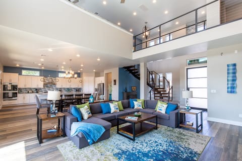 loft overlooking the living area