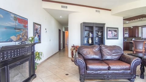 Long hallway brings you to the opulent living room area.