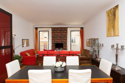 Spacious and bright living area with stunning view on Jewish Ghetto.
